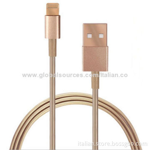 Gold iPhone 5 Data Cable with New iOS, OEM Orders are Welcome